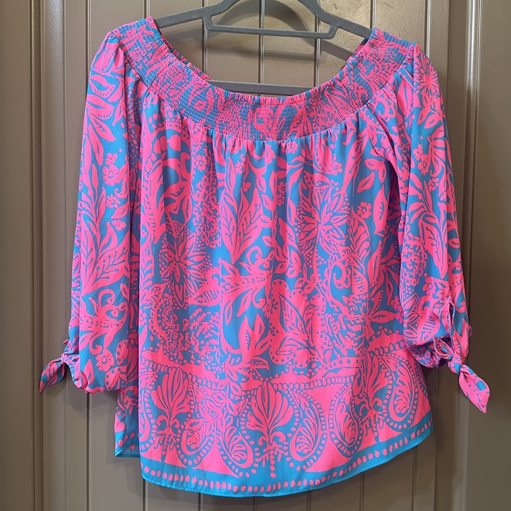 NWOT Lilly Pulitzer Maryellen Off-The-Shoulder Top - Picture 5 of 8